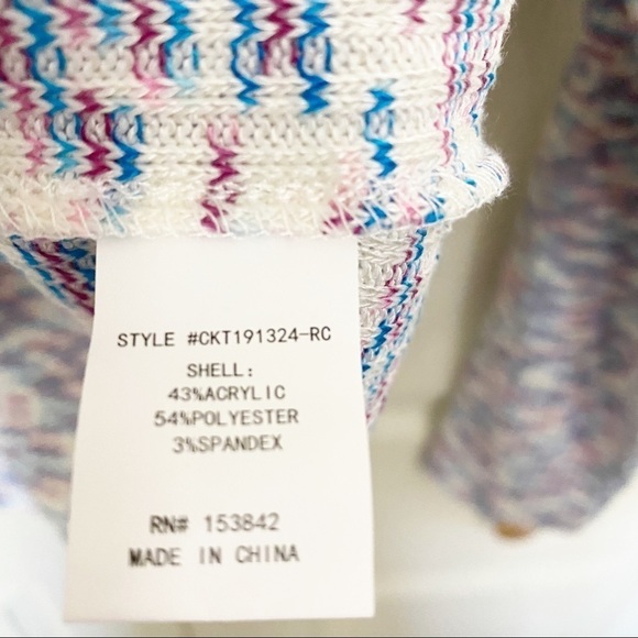 Code X Mode NWOT Pink Blue Ribbed Confetti Sweater - Picture 7 of 8